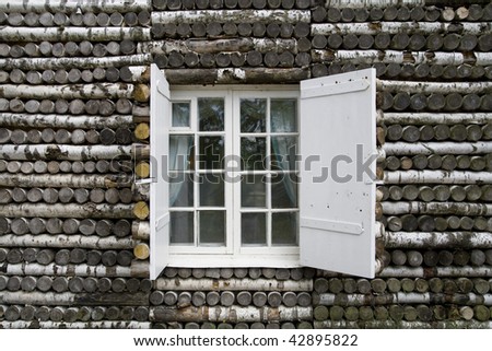 Window of a log cabin