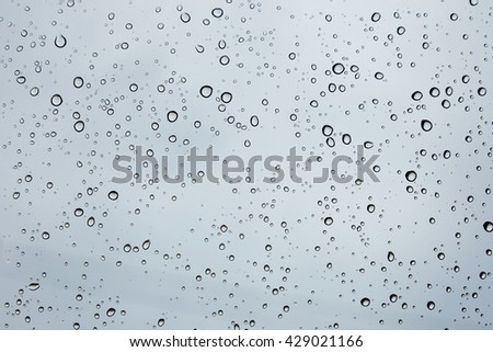 Water drops on car glass.