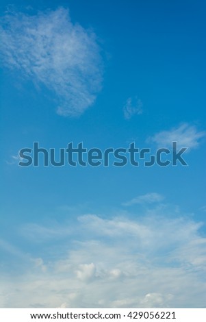 image of blue sky with white clouds on day time for background.