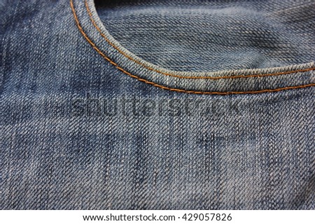 Close up pocket on blue jeans