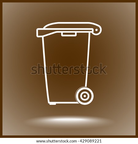 Recycling bin sign icon, vector illustration. Flat design style