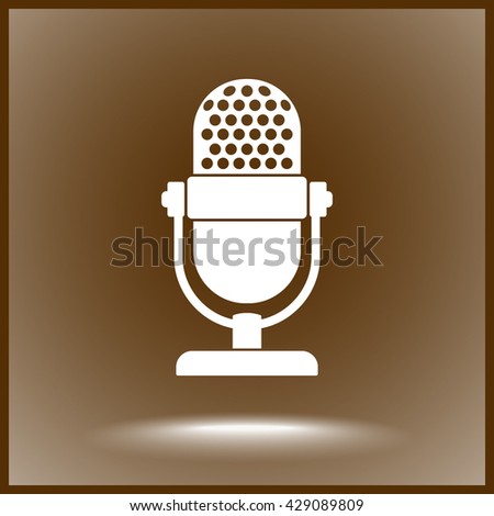 Retro microphone sign icon, vector illustration. Flat design style