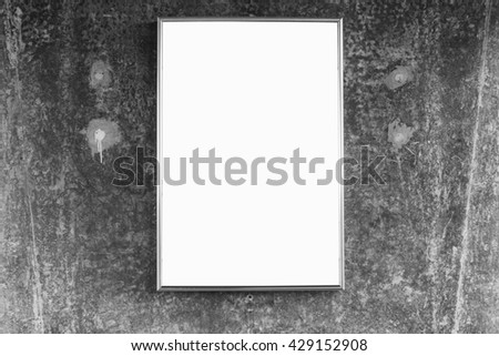Blank billboard on Polished plaster walls. Useful for your advertising. (Black and White Tone)