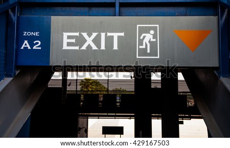 exit symbol in a stadium