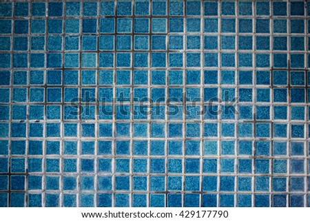 Blue tile background.