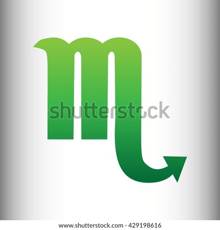 Scorpio sign. Green gradient icon