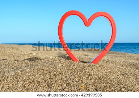 Photo Picture of an Heart on the Sand Beach