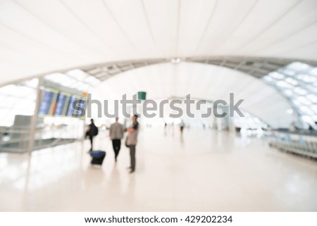 Abstract blur airport terminal interior for background