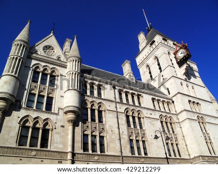 The Royal Courts of Justice erected between 1874 and 1882 are England and Wales highest civil legal law courts