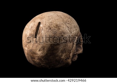 Bone skull on a black background