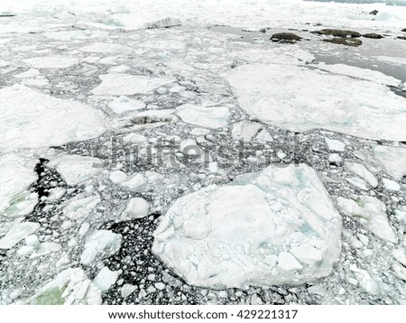 Glaciers are melting these days in Greenland. Photo shot from helicopter.