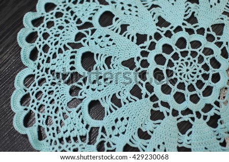 A background texture of knitted wool tablecloth
