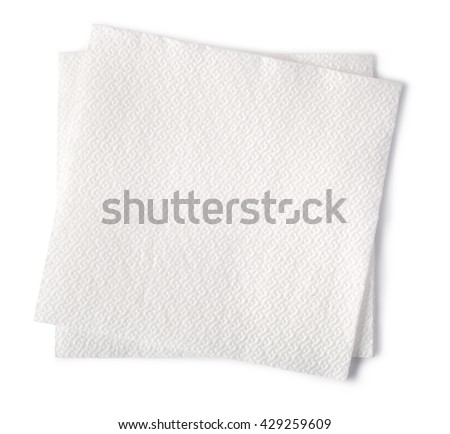 paper napkin isolated on white background  Royalty-Free Stock Photo #429259609