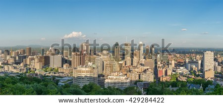 Montreal city skyline panorama from Mont-Royal lookout