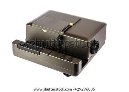35mm slide projector isolated against a white background