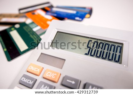 calculating the credit card. Royalty-Free Stock Photo #429312739