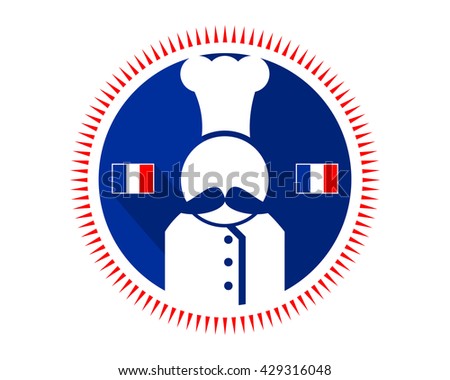 french cook kitchener chef figure image vector icon