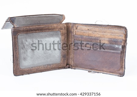 Old Used Wallet Isolated on white background