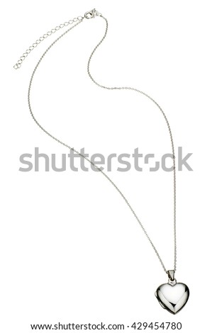Silver heart necklace Royalty-Free Stock Photo #429454780