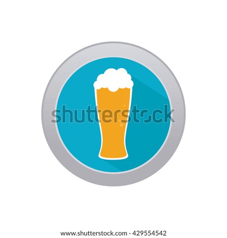 Isolated beer label with a glass of beer icon