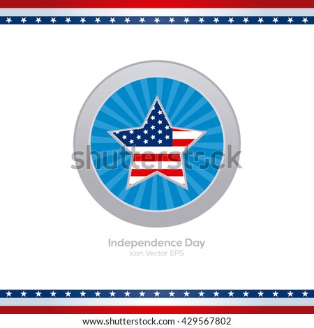 Isolated blue banner with a star with the american flag for independence day celebrations