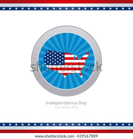 Isolated blue banner with an american map for independence day celebrations