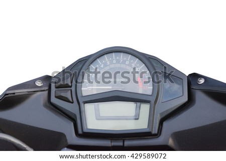 Measurement speed panel of motorbike isolated on white background