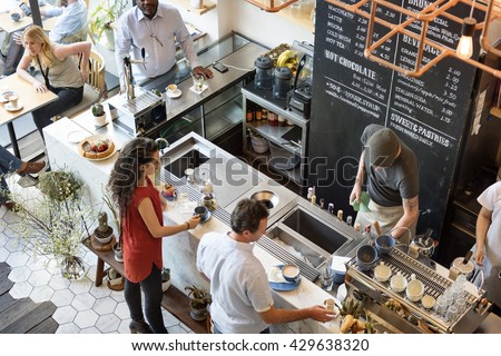 Coffee Shop Bar Counter Cafe Restaurant Relaxation Concept Royalty-Free Stock Photo #429638320