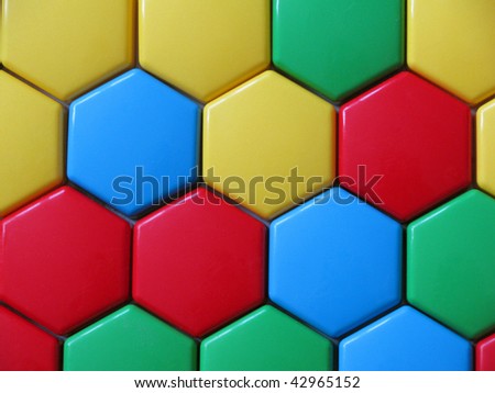 colored backgrounds of the children of the hexagons