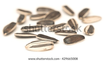 raw sunflower seeds isolated on white background