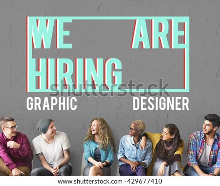 We are Hiring Job Application Creative Occupation Designer Concept
