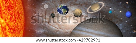 Solar System against milky way"Elements of this image furnished by NASA