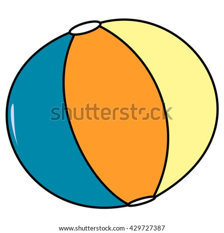 cute cartoon colorful beach ball isolated on white background vector illustration