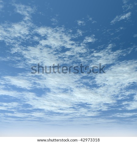 3D illustration of a beautiful blue natural sky with white clouds paradise cloudscape background for summer, spring season or for space, environment, freedom, meteorology, atmosphere, heaven, tranquil
