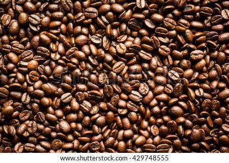 A coffee mug of coffee beans