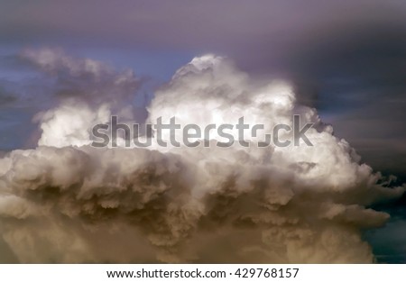 clouds in the blue sky on a rainy day
