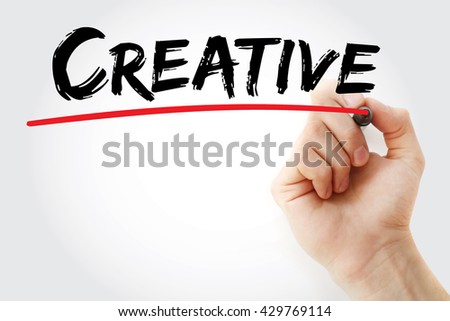 Hand writing Creative with marker, business concept