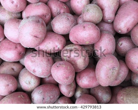 Pile of Red Potatoes for sale at farmers market