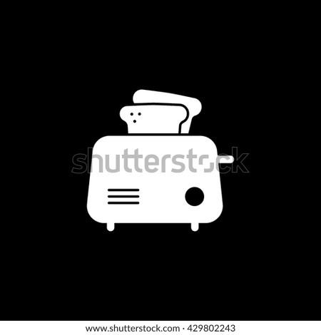 Toaster Icon On Black Background