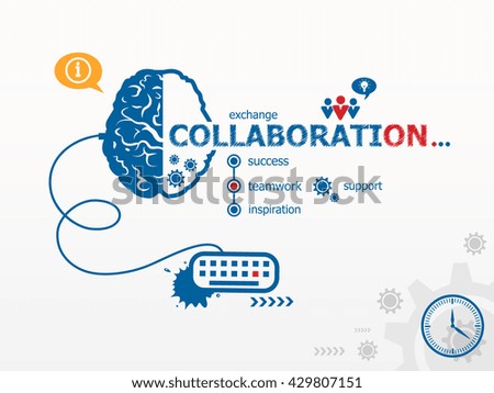 Collaboration design illustration concepts for business, consulting, raster version