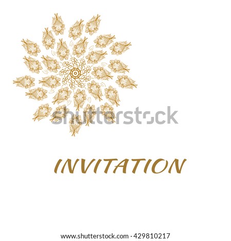 our wedding invitation with gold background