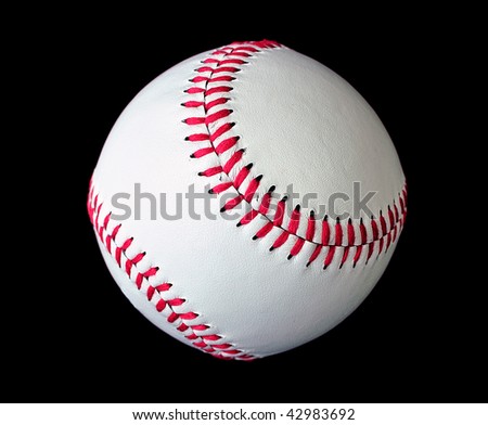 Isolated white official baseball over black background