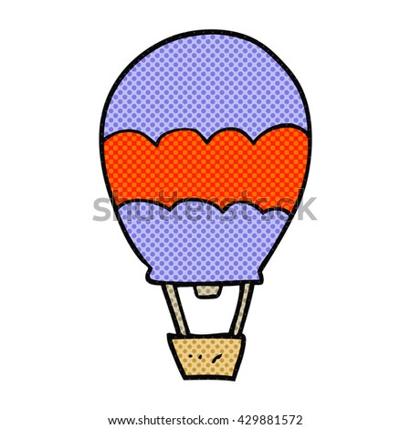 freehand drawn cartoon hot air balloon