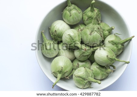 Eggplant in white bowl 