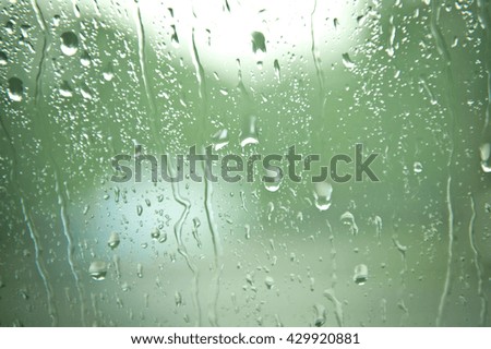 Rain drop through car window