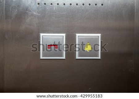 call and alarm button for emergency in elevator