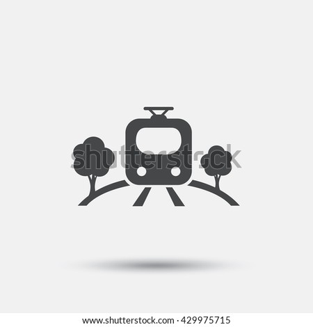 Overground subway sign icon. Metro train symbol. Flat train web icon on white background. Vector