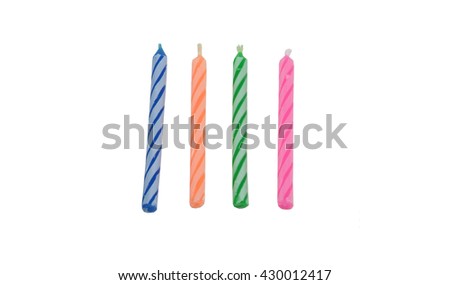 Birthday candles isolated on white background.