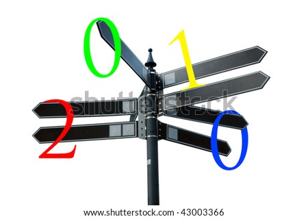 City pointer with 2 0 1 0 digits
