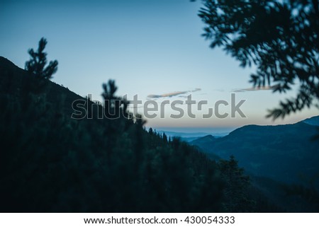 Photo of blue sky in a bright day in mountains
